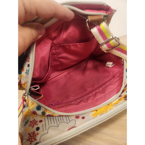 Lily Bloom Hello Sunshine Satchel Handbag Purse Crossbody 7 Pockets - Picture 6 of 9